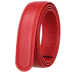 Genuine Leather Belts Without Buckle for Men Women High Quality Male Jeans Belt No Buckle for Automatic Buckle Red Blue White