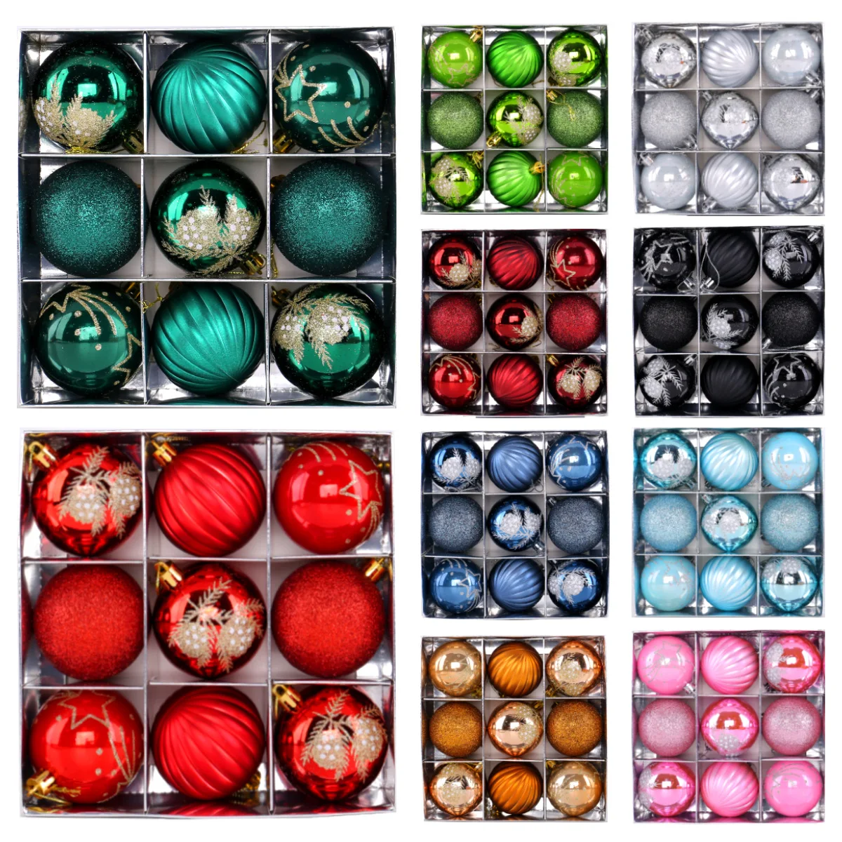 New Hand-Painted Ornaments Window Display Decorations Holiday Gifts Christmas Tree Baubles Multi-Color Electroplated Balls Gift