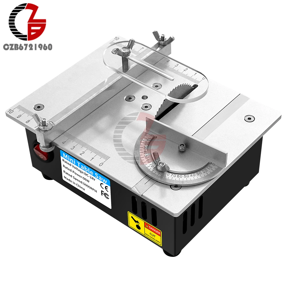 DC 24V 4A Mini Table Saw Portable Precision Portable Table Saws for Crafts for Wood Metal Plastic Cutting Tools 5000RPM/Minute
