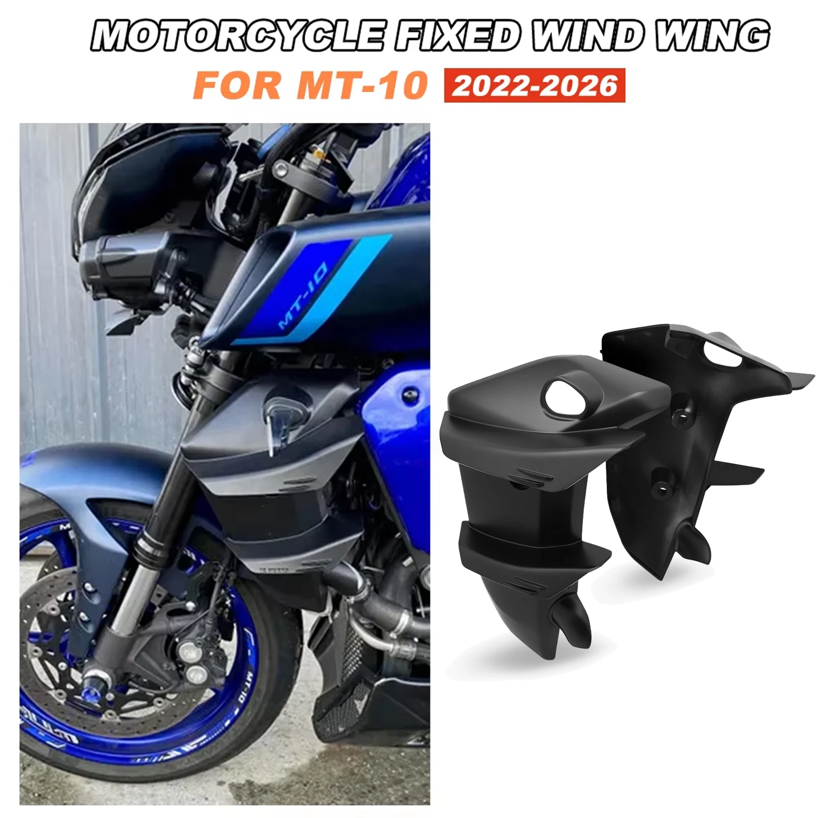 

Аэродинамические передние спойлеры-винглеты для мотоциклов MT-10 2026, MT10 2025, 2024, 2023, 2022