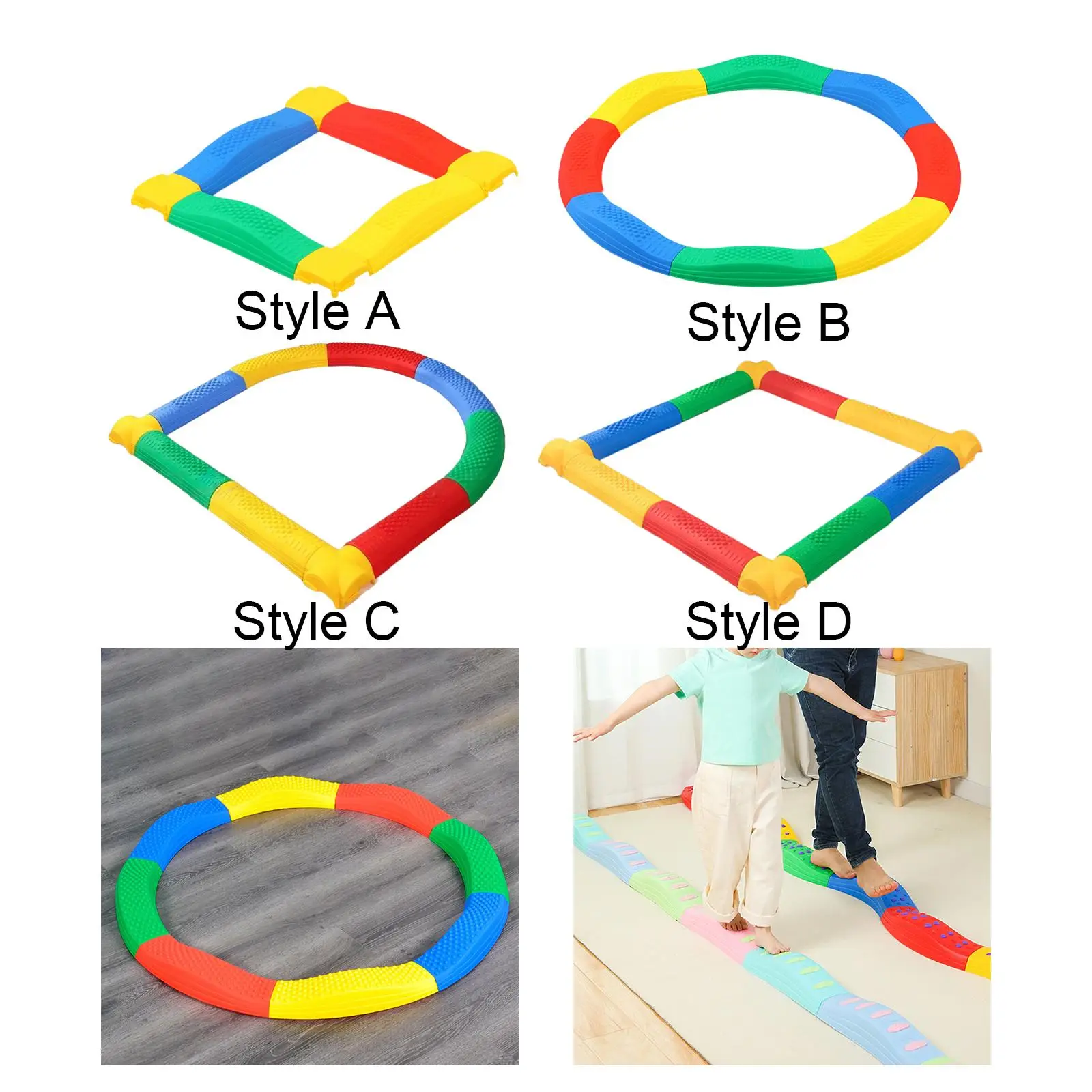 Children Balancing Stepping Stones Toy Set Obstacle Course for Kids Keep Balance Nonslip PP Durable Indoor Outdoor Game Build