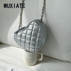 WUXIATE 2024 summer new fashion embroider chain bag female senior sense small red love crossbody bag