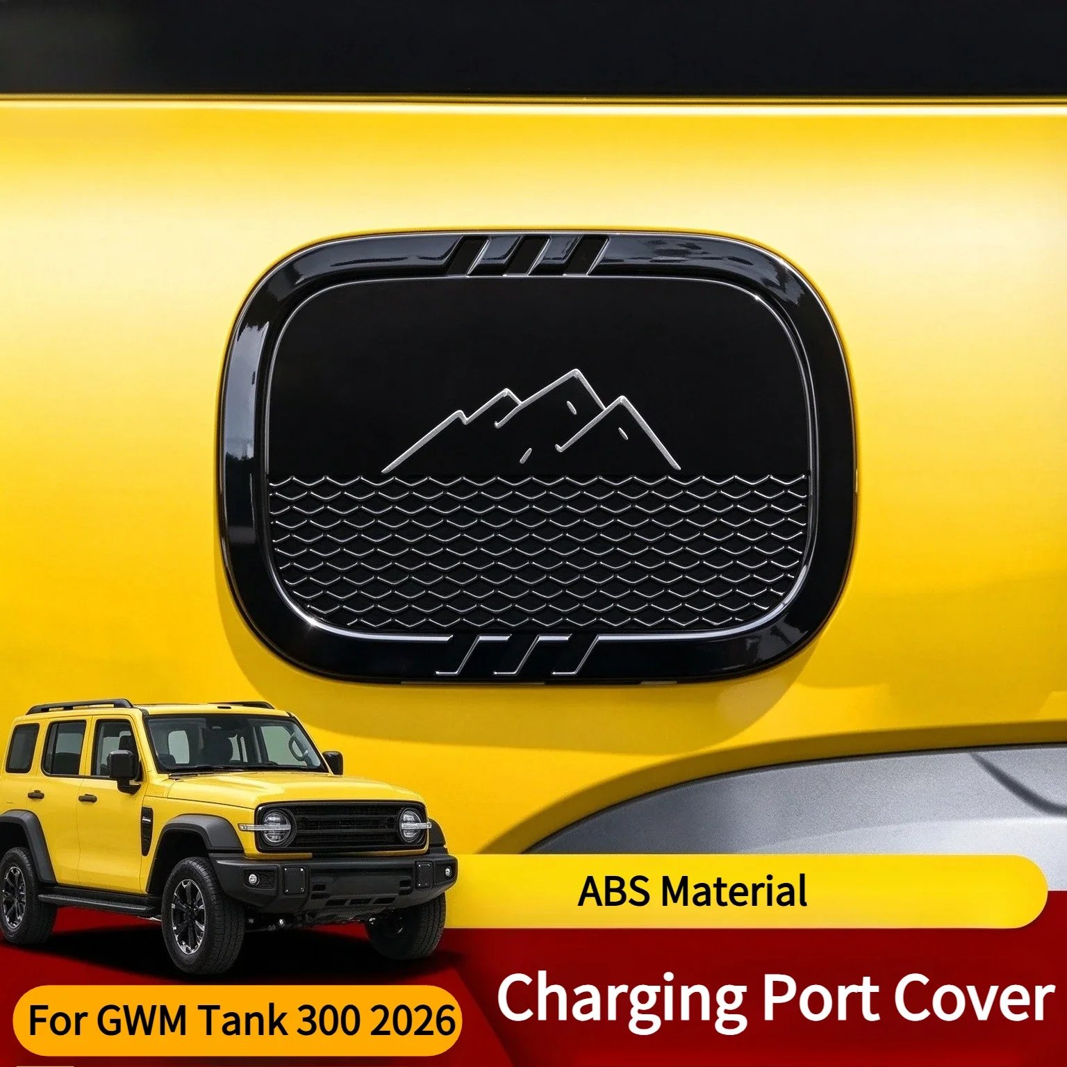 For GWM Tank 300 2026 Charging Port Cap Modified Gas Tank Cover Protective Case Blacked-Out Dustproof Decorative Accessory