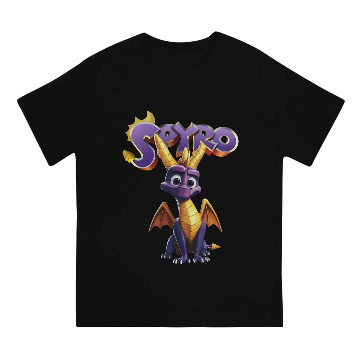 Men T-Shirts Animal So Cute Painting Poster Funny Tees Short Sleeve Spyro The Dragon Game T Shirt Crew Neck Clothes Original