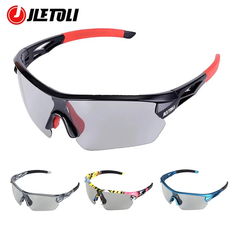 

JLETOLI Photochromic Cycling Glasses Polarized Bike Glasses Outdoor Sports Men's Sunglasses Bicycle Eyewear Protection Goggles