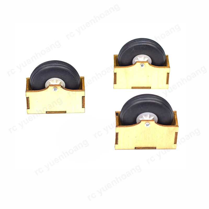 Roue de train d'atterrissage en bois clair pour modèle de planeur Surfer X8, diamètre 40/50mm, pièces de Modification de glisse antidérapantes pour avion RC, 3 pièces