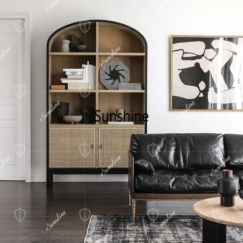 Wabi-sabi style solid wood storage cabinet Nordic homestay cabinet  FT