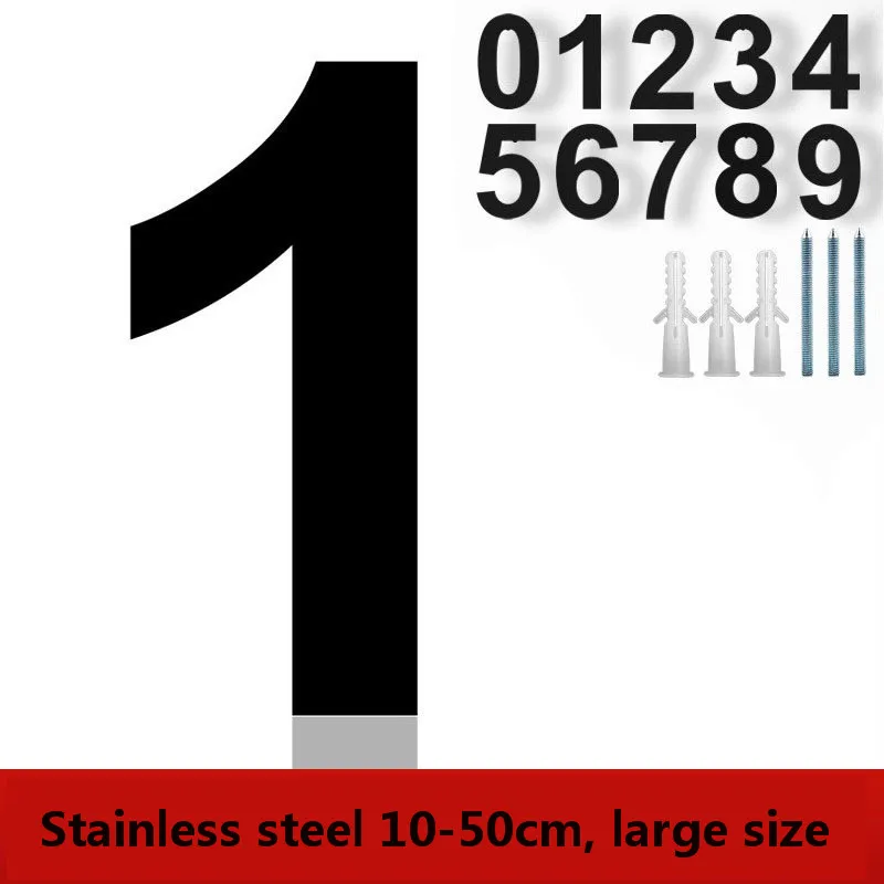 100-500mm stainless steel baked paint matte black floating installation 3D stereoscopic digital house number plate