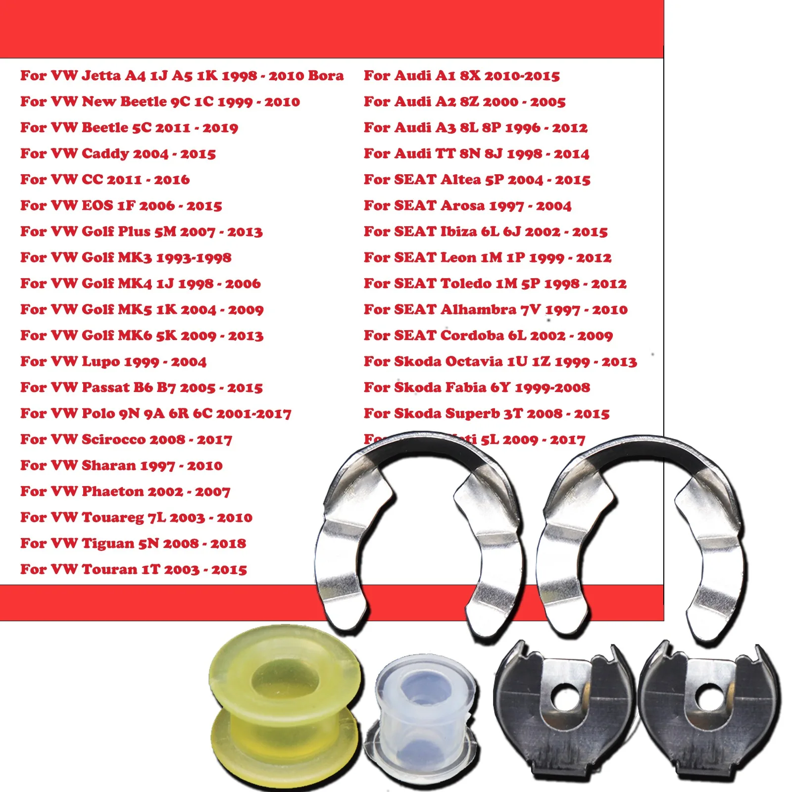 

For Audi A3 SEAT Skoda VW Golf Manual Gearshift Cable Gearbox Control Bushing Lock Washer Gear Shifter Selector Linkage End Rod