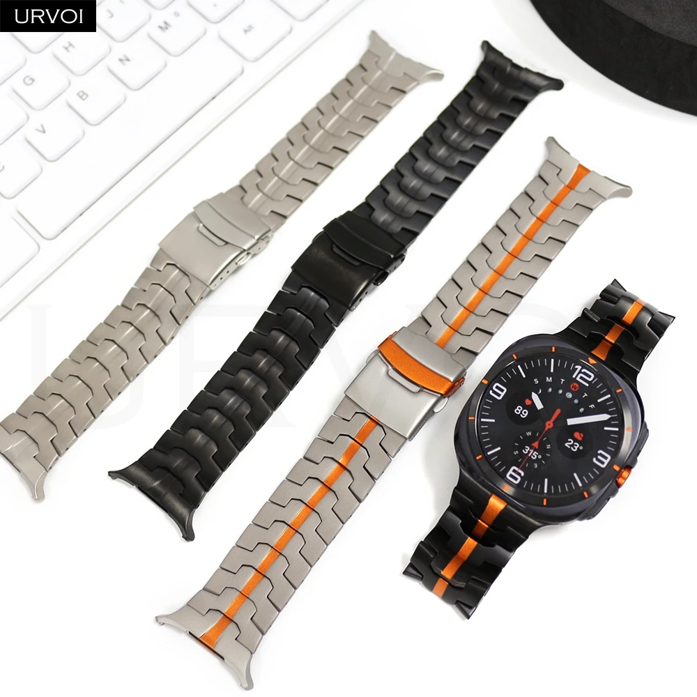 URVOI Titanium Metal Band for Galaxy Watch Ultra 2/1 (2025) 47mm Fold Safety Buckle Easy Fit Connector Quick Switching Wristband