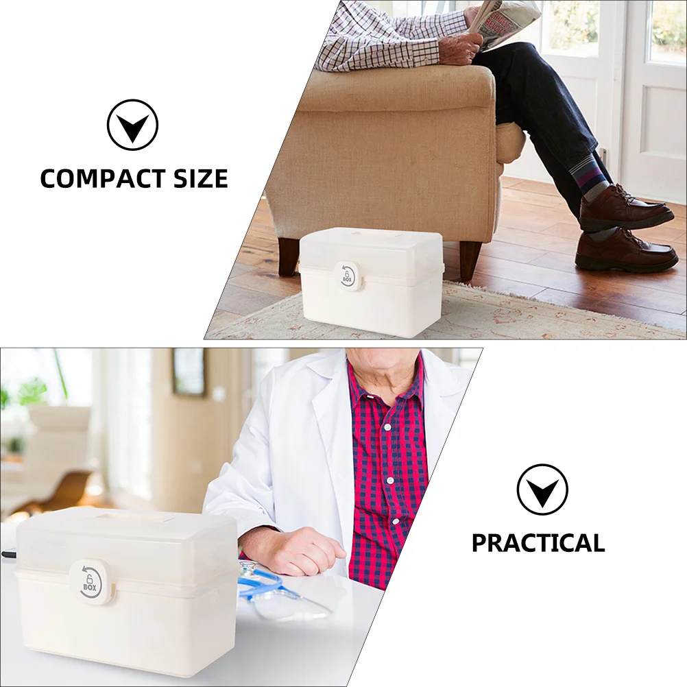 صندوق تخزين أدوية كبير للإسعافات الأولية متعدد الطبقات بتصميم شفاف حقيبة طوارئ محمولة للسفر المنزلي والرياضات الخارجية #6