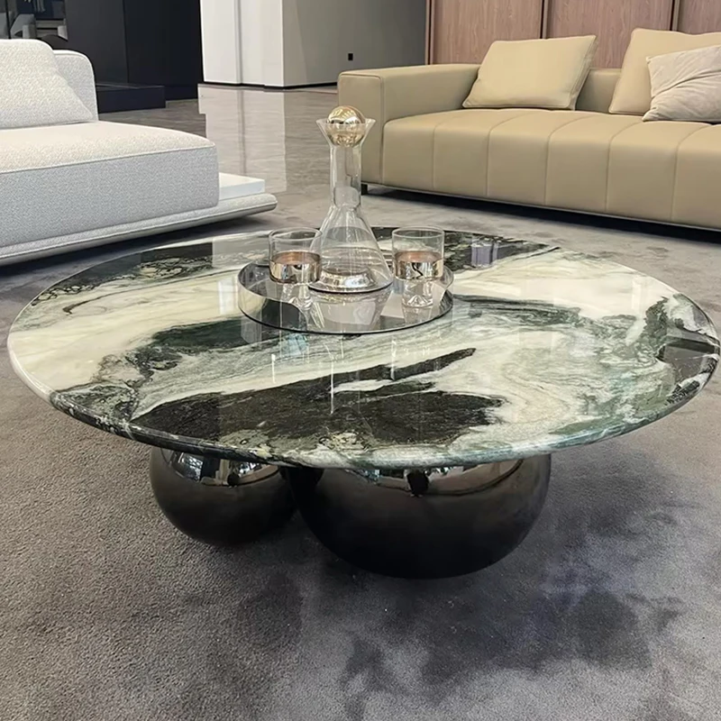 Panda White Nordic Black for Living Room Home Furniture Luxury Modern Custom Made Italian Round Marble Coffee Table