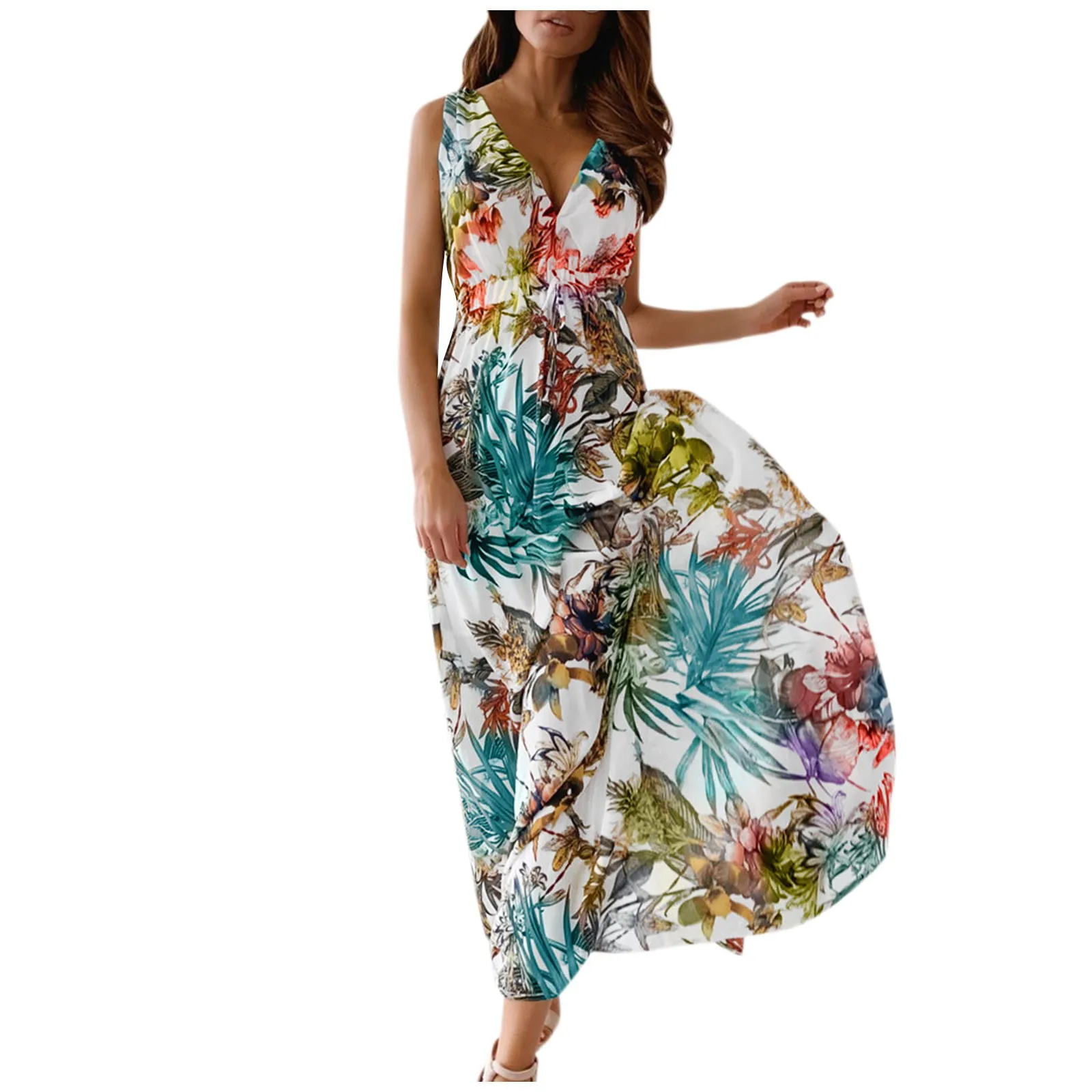 Maxi Jurken Voor Vrouwen Zomer Bloemenprint Boho Strand Dames Vestidos Avond Feest Elegante Zonnejurk Vintage Lange Jurk