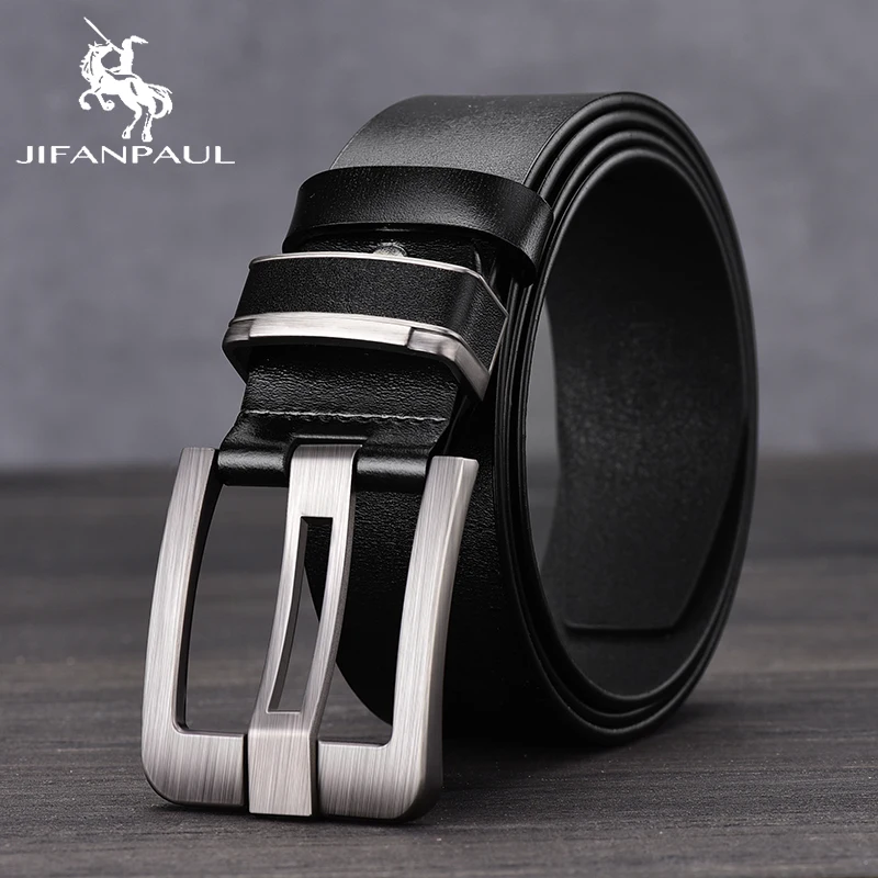 New Leather Cowhide Men\'s Belt Fashion Metal Alloy Pin Buckle Adult Luxury Brand Jeans Business Casual Waist Male Strap Brand