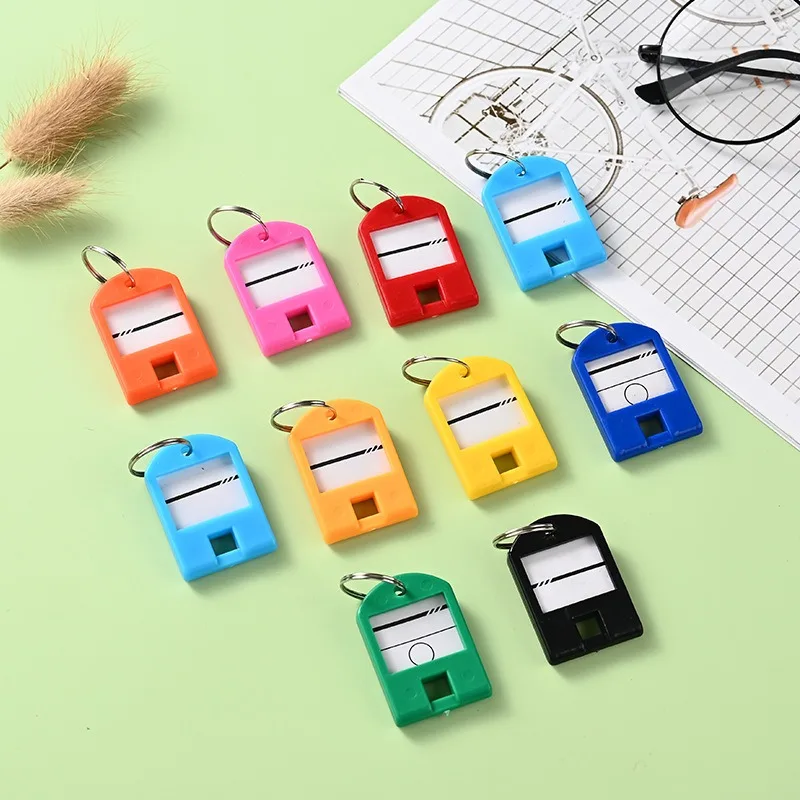 30 Pcs Colorful Keychain Key Tag Label ID Name TEL Number Marker Tag For Baggage Key Chains Key Rings