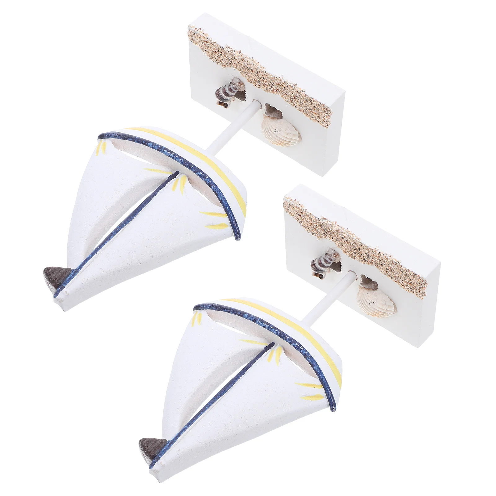 

2Pcs Wooden Sailboat Ornament Mediterranean Style Ship Decoration for Living Room Shelf Mantel Beach House Coastal Ambiance Gift