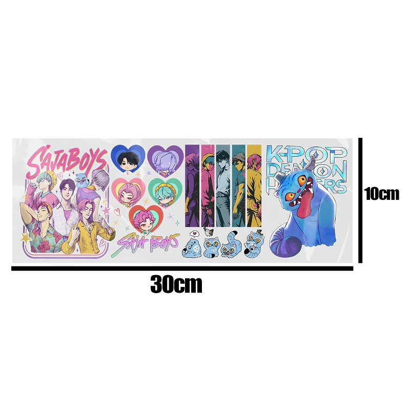 UV DTF Aufkleber KPop Dämon Jäger Saja Jungen HUNTR/X Rumi Mira Zoey Jinu Permanent Transfer Aufkleber Wasserdichte DIY Dekorieren