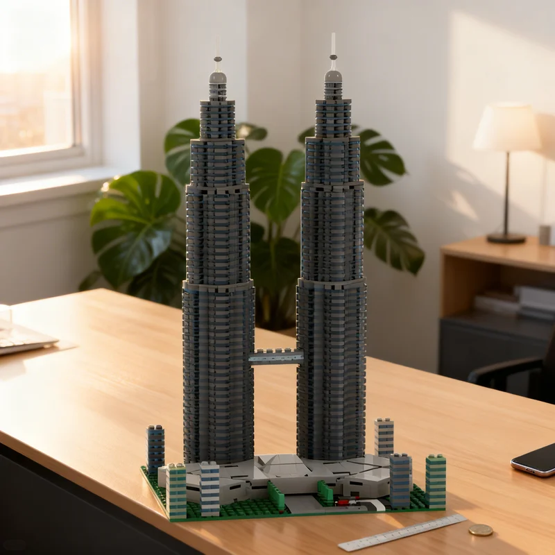 

Набор строительных блоков MOC «Башни Петронас» (4570 деталей) – креативный подарок, коллекционный декор для детей и взрослых, премиум-класса, для рабочего стола