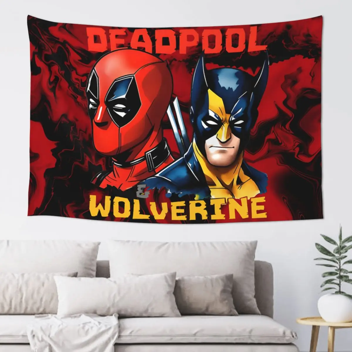 Wall Mount Deadpool & Wolverine Dorm 2024 MARVEL Latest Movie Art Cover DecorationDecor Wall Background Birthday