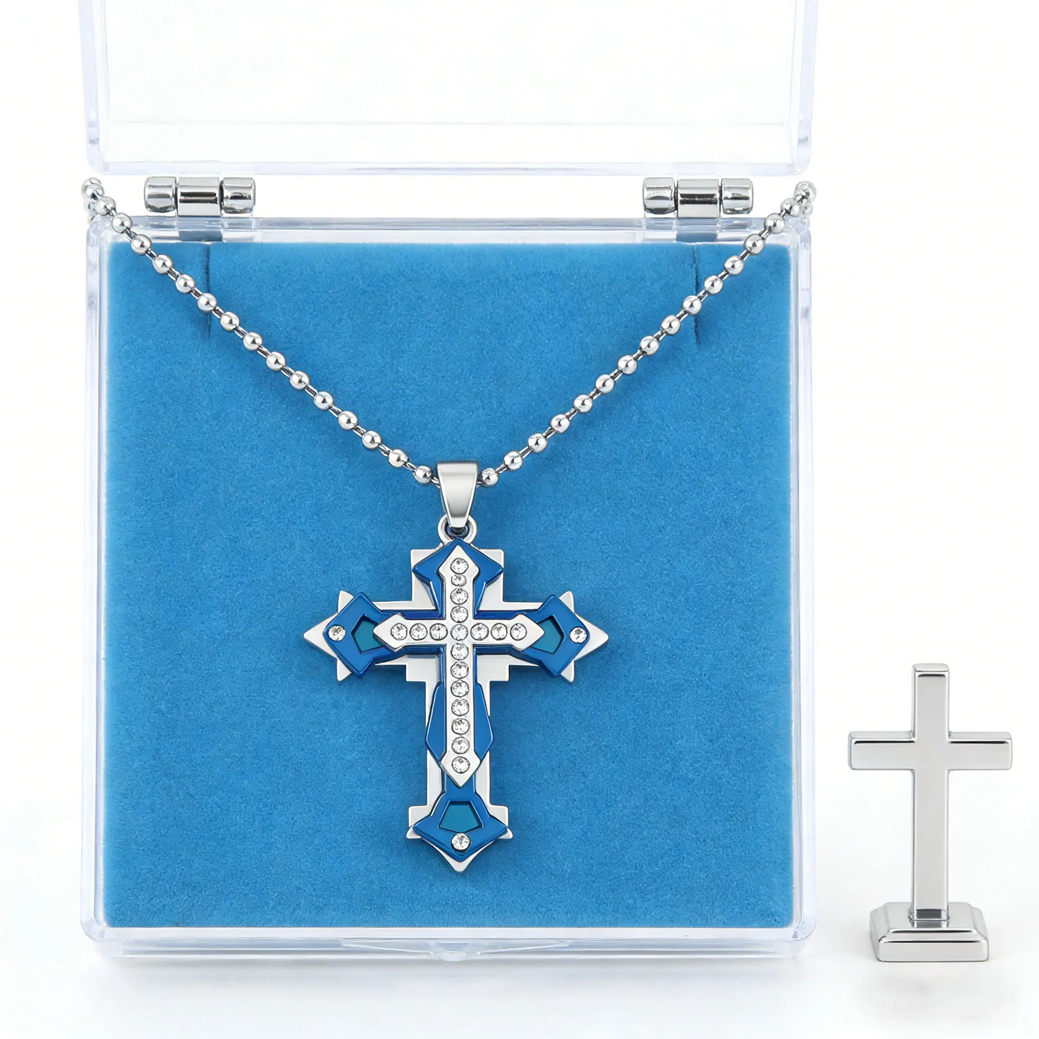 

Fashion Guardian Chain Pendant 1Pc - Unisex Three Layer Talisman Cross Classic Holiday Gift