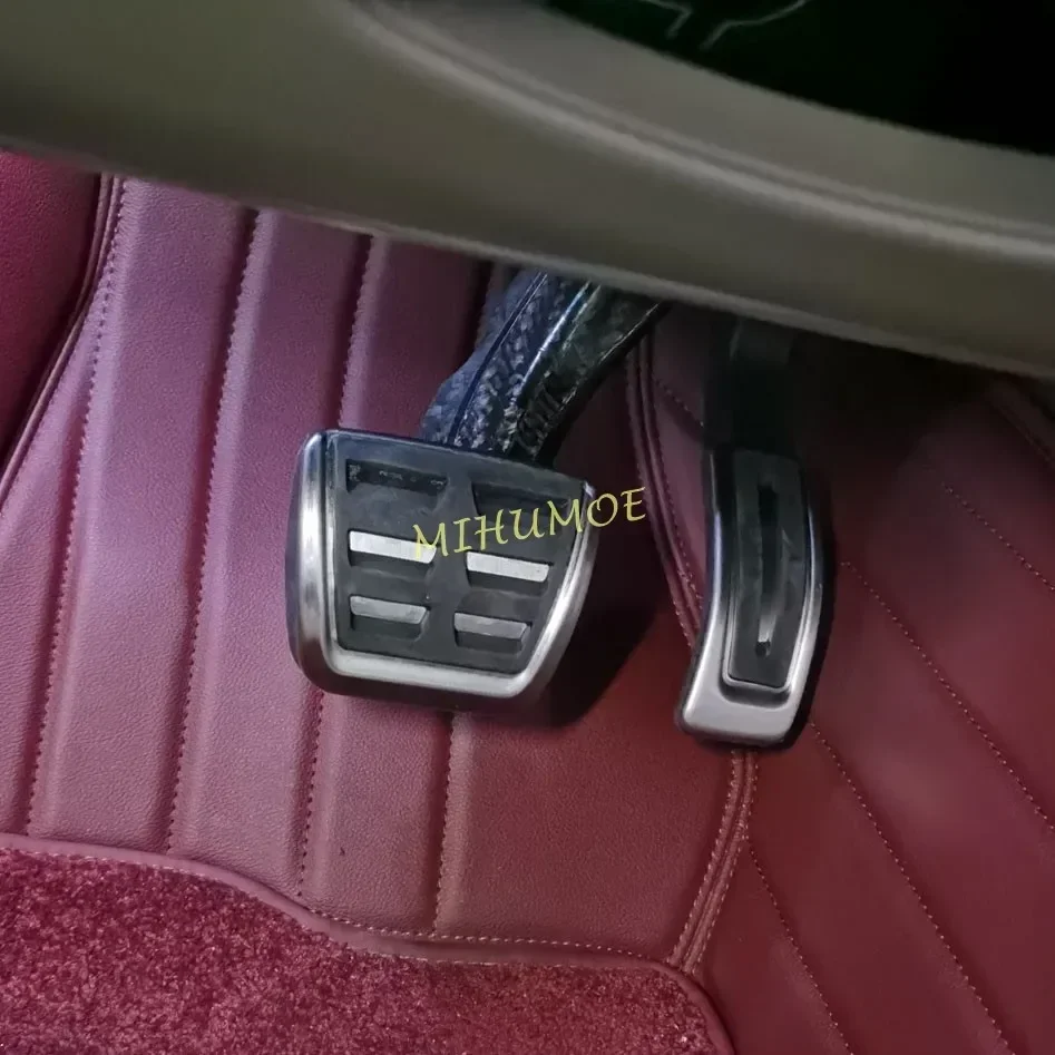 RHD Stainless Steel Rubber Car Foot Rest Dead Gas Accelerator Brake Pedal Plate Cover For 2017-2025 Audi A4 B9 A5 2024 2023 2022 - view 2