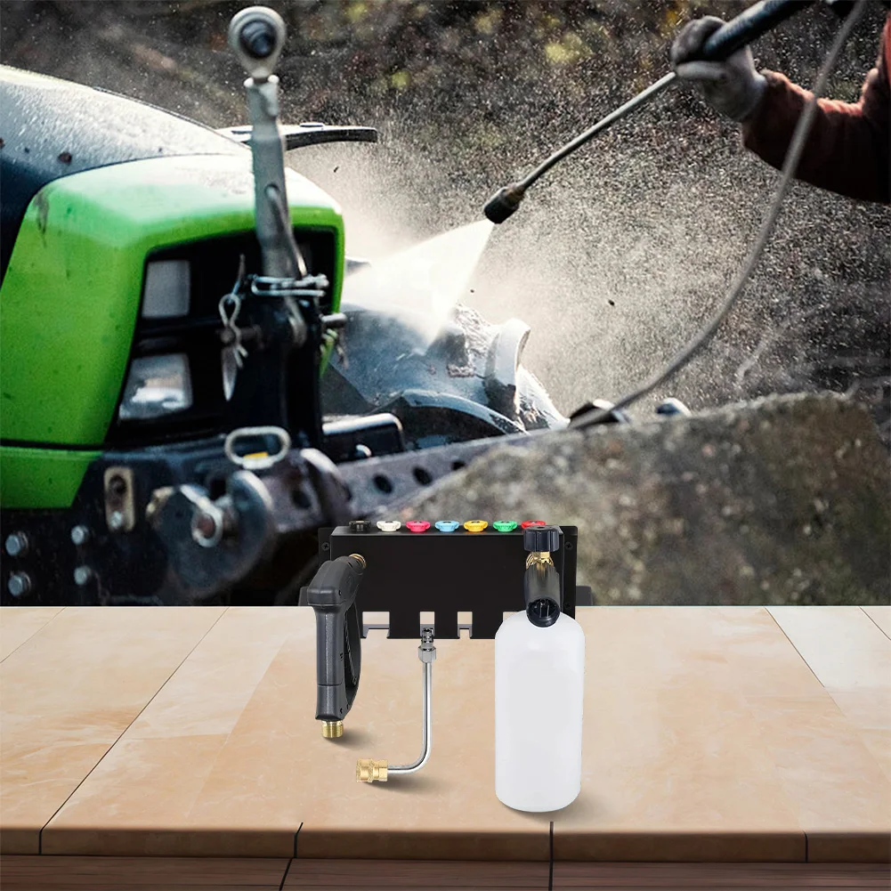 

Wall-Mount Organizer For Pressure Washer Parts Sprayer And Cleaning Equipment Space-Saving Metal Holder