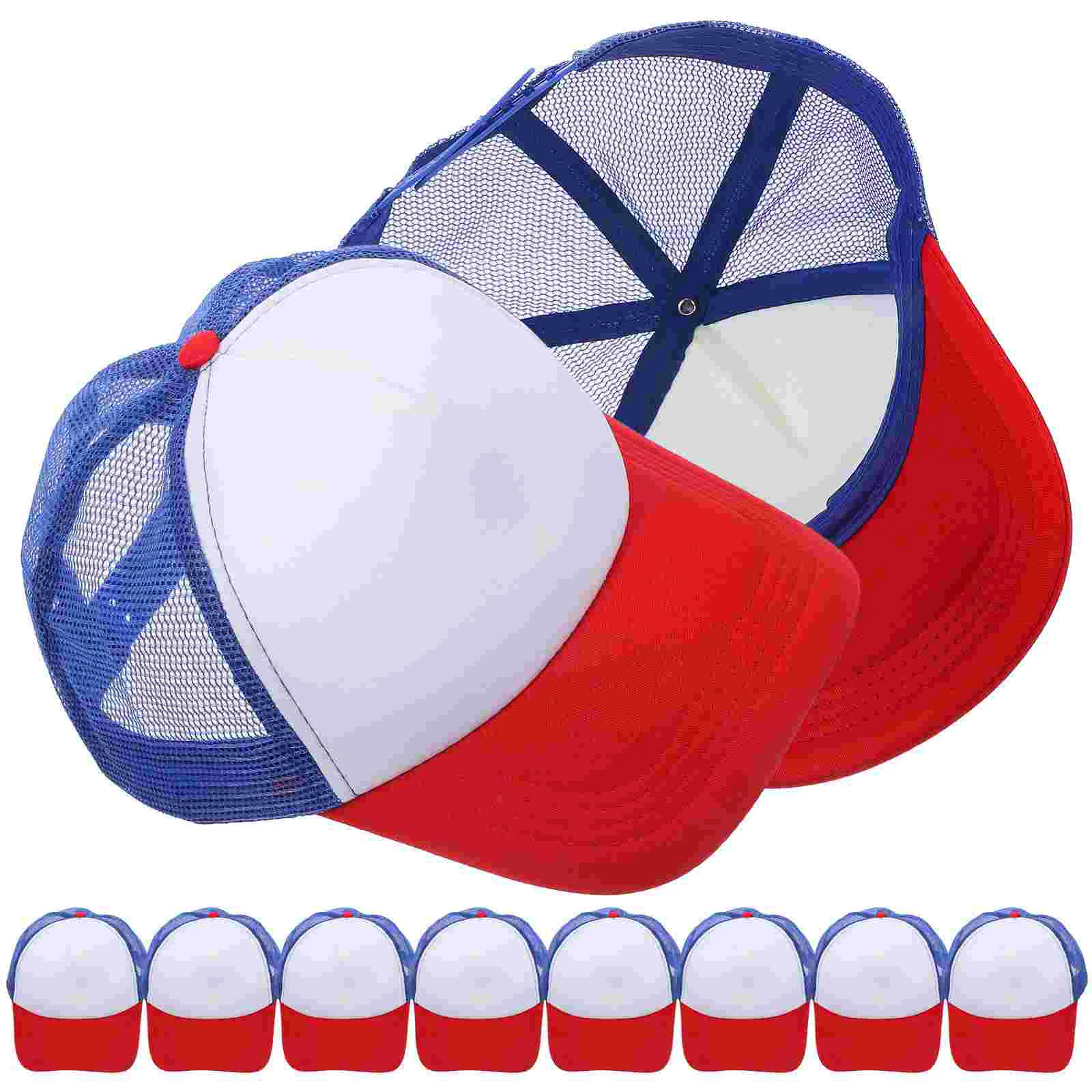 

10 Pcs Sublimated Baseball Cap Sublimation Hat Blank Mesh Polyester Hats DIY Caps