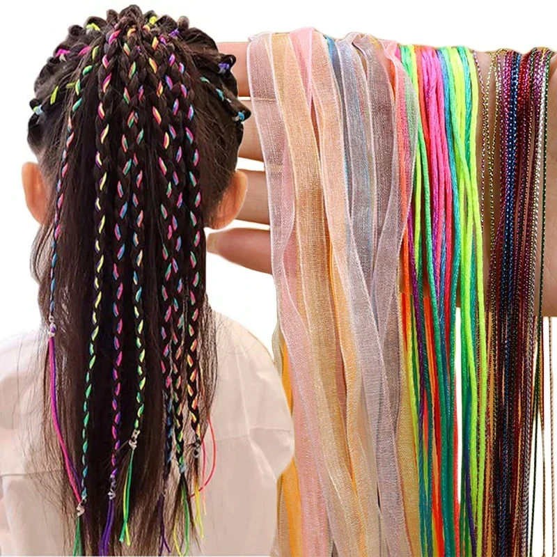 20Pcs Colorful Girls Hair Braids Rope Strands for African Braids 90CM Girls DIY Ponytail Braids Women Styling Hair Accessories