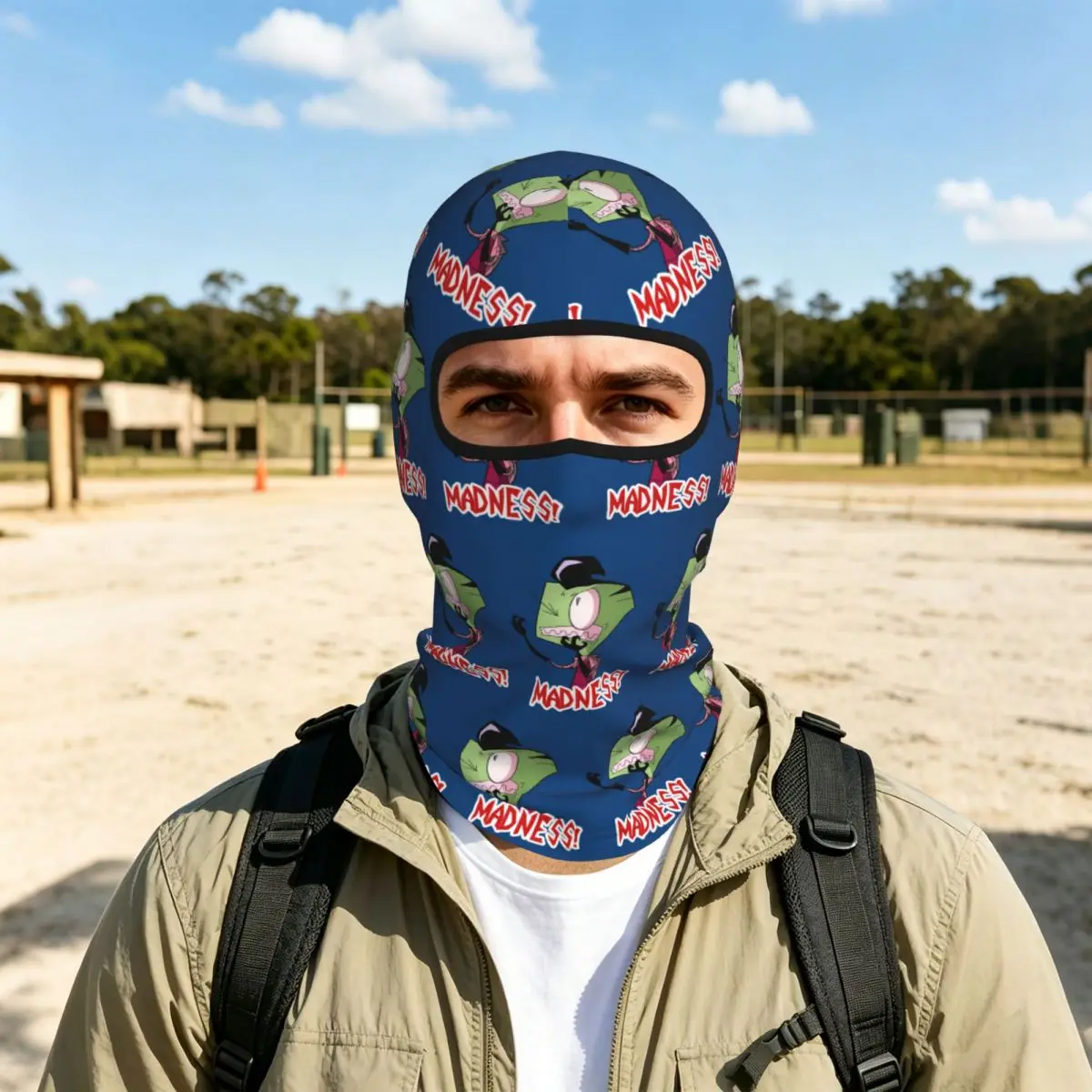 Invader Zim Madness! Breathable Thin Balaclava Full Face Mask Sun Protection Neck Gaiter For Motorcycle Cycling Fishing Outdoor
