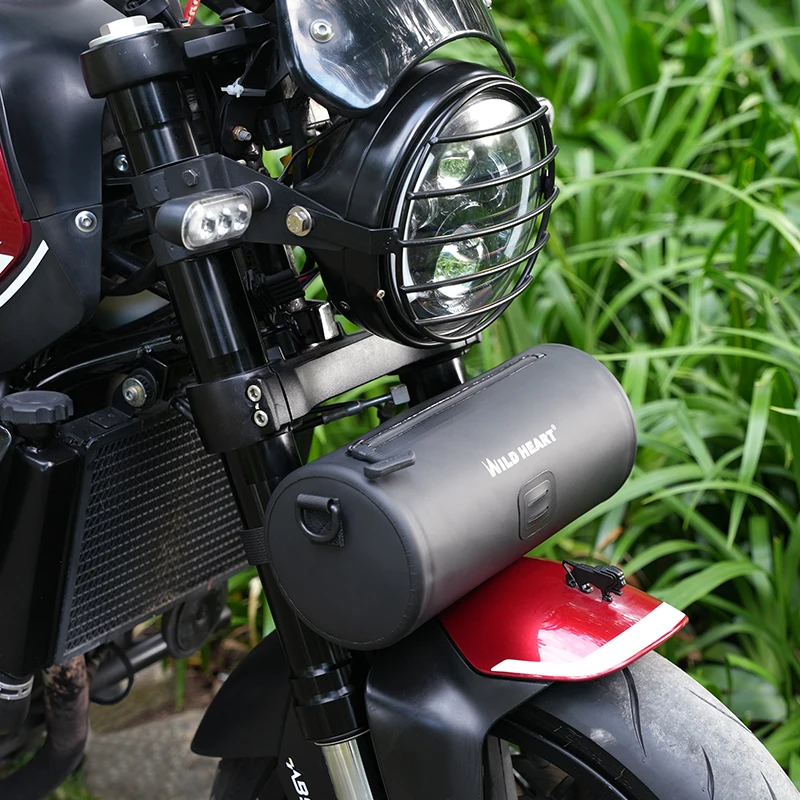 WILD HEART Retro Motorbike Waterproof Bag Front Handlebar Bag Side Tool Bag Universal Bike Cylinder Bag