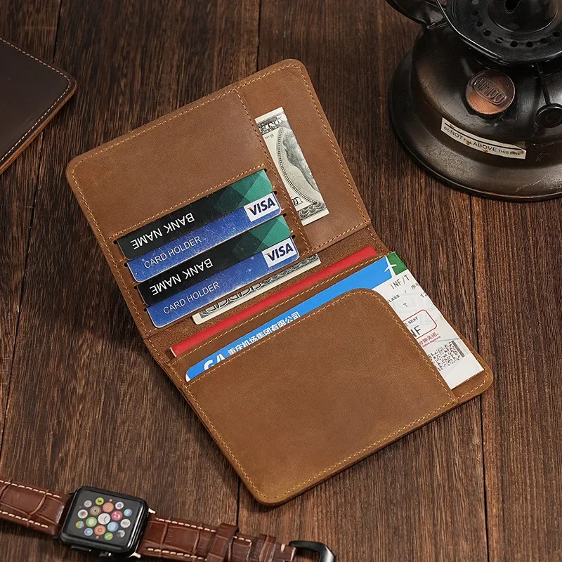 Genuine Leather Passport Cover for Men Travel Wallet for Men Women Multi-Function ID Bank Card Holder Accessories