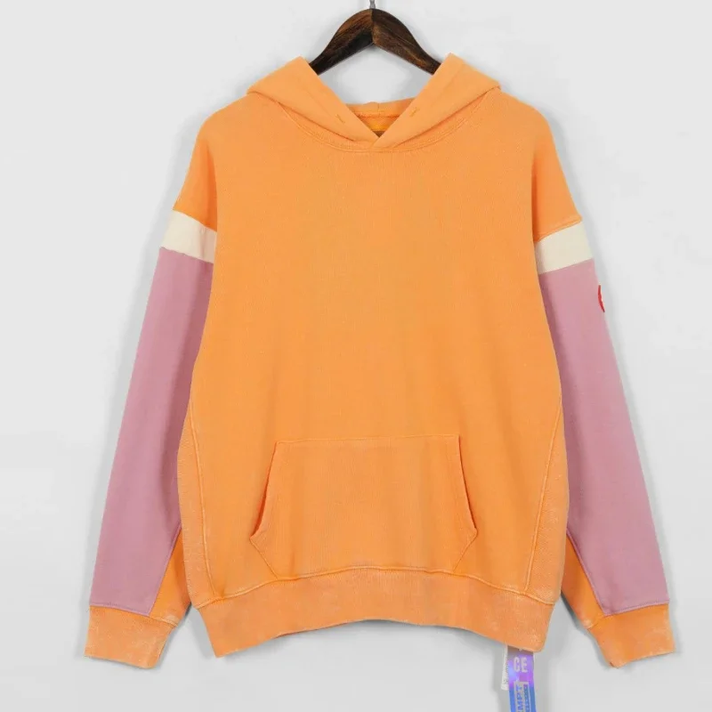 

Pink Orange C E Hoodie Men Women 1:1 Washed Rib Sweater Fleece Pullover Hoodie