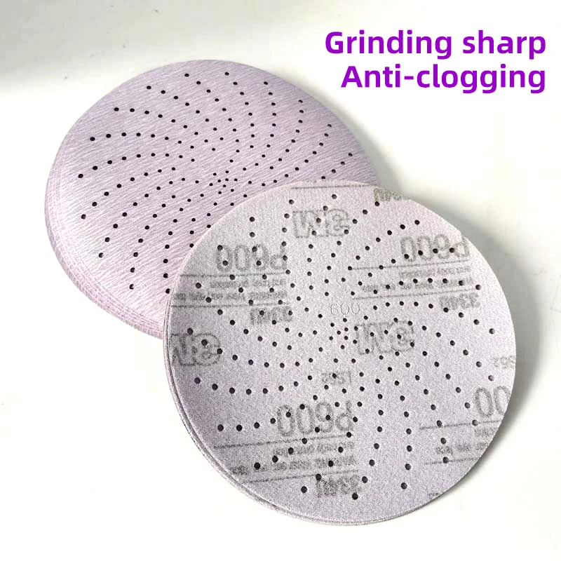 American 3M Purple Cyclone Sandpaper 6 Inch 150mm Porous Round Dry Grinding Car Putty Industrial Sandpaper