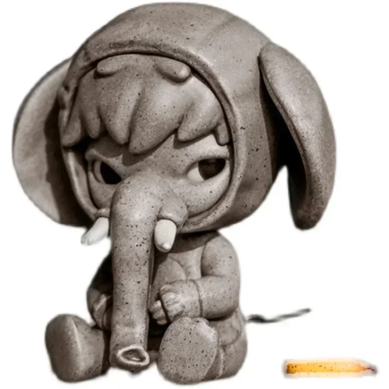 Popmart Hirono Elephant in The Room Elevator Kawaii Action Anime Mystery Figurka Zabawki i hobby Śliczne modele kolekcjonerskie prezent dla dzieci