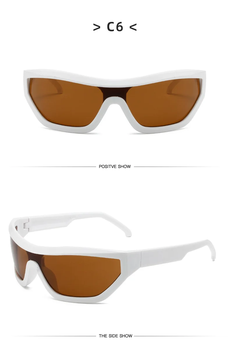 Vintage Luxus Marke Designer Übergroße Pilot Sonnenbrille Frauen Für Männer Shades Großen Rahmen Winddicht Beliebte Punk Sonnenbrille UV400 – Detail 10
