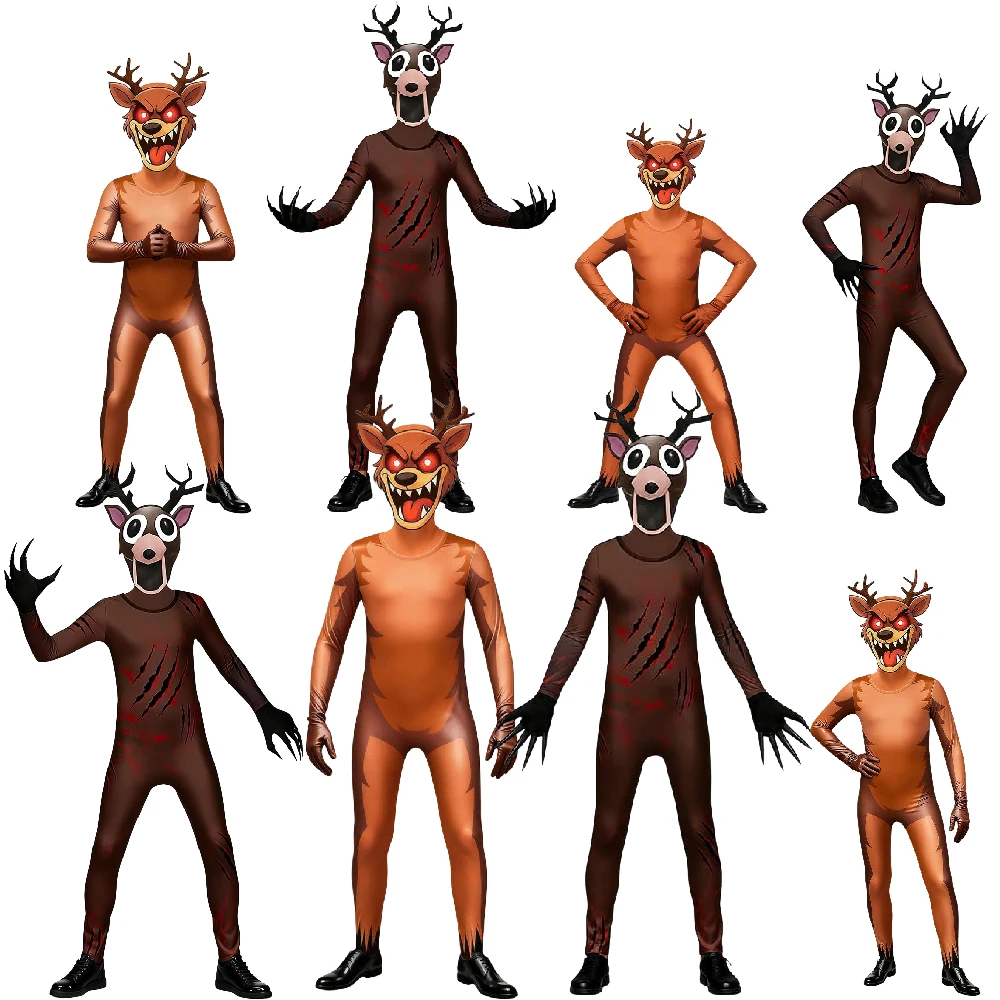 99 noches en el bosque ciervo niños disfraz Cosplay Animal ciervo Cosplay mono disfraces de fiesta de Halloween para niña adulta