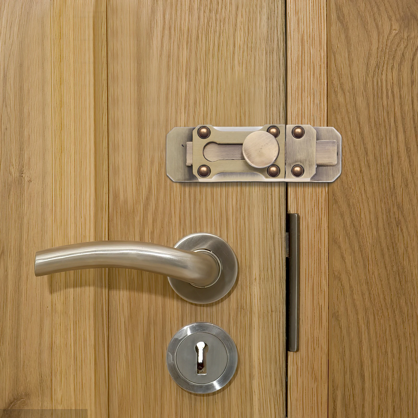 

Heavy Duty Zinc Alloy Door Bolt Latch for French Sliding Barn Patio Doors Security Lock with Vintage Style Hardware Easy