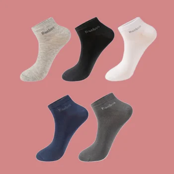 10 Pairs yüksek kalite erkek bambu elyaf çorap kısa rahat nefes anti-bakteriyel adam ayak bileği çorap iş spor çorapları