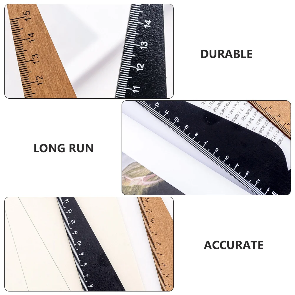 6pcs Cat Wooden Solid Wood Cartoon Ruler For Kids Students School Stationery Drawing Straight Ruler Wood Rulers