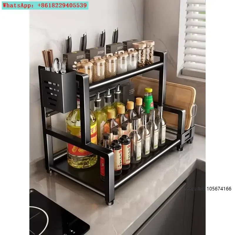 Multifunctional Seasoning Shelf Countertop Seasoning Chopsticks Cartridge Knives Oil Salt Sauce Vinegar