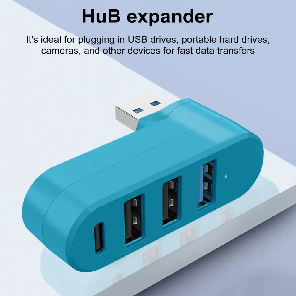 Plug-and-play Usb Hub 4-port Usb 3.0 Hub with 5gbps Transfer Speed Universal Plug-and-play Adapter 180-degree Rotatable Usb