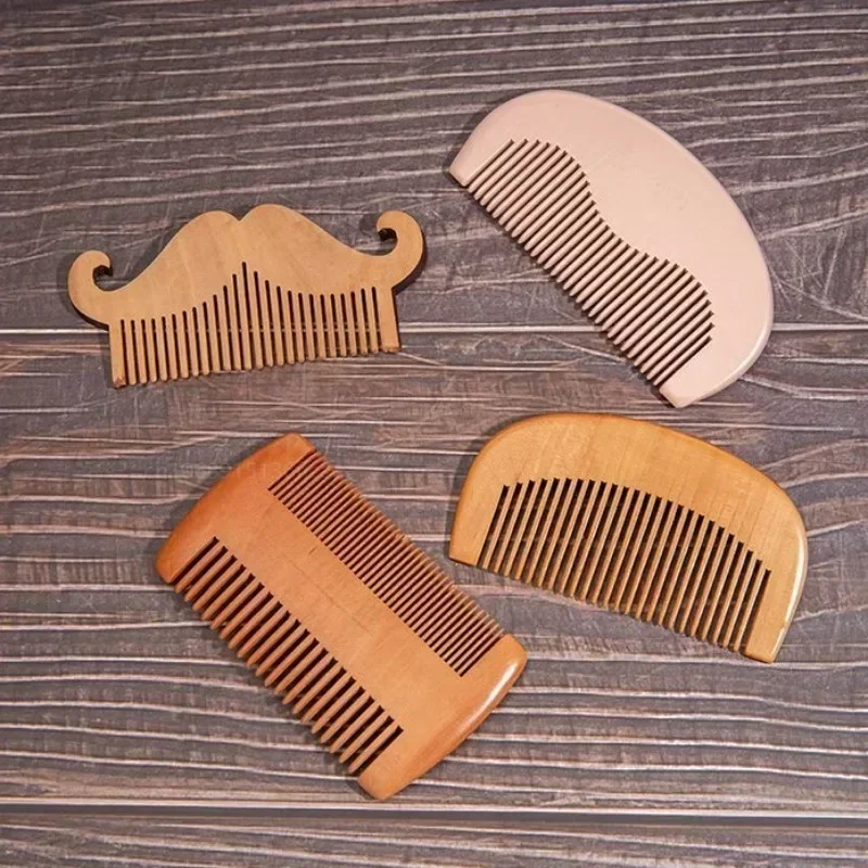 Wooden Beard Comb Mustache Hair Brush for Men detangler Fine Teeth Perfect Beard Balms Oils Combs Расческа Для Волос