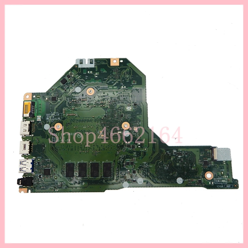 Imagem -02 - Placa-mãe Portátil para Acer Aspire 100 Testado ok La-j801p i3 i5 I710th Gen Cpu 4gb Ram A31556