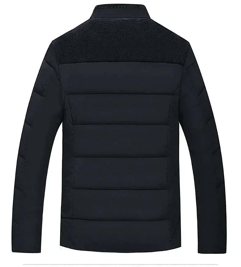 Parkas gruesas de felpa para hombre, chaqueta de invierno con cuello levantado, abrigo Parker para hombre, abrigo grueso cálido con cremallera,