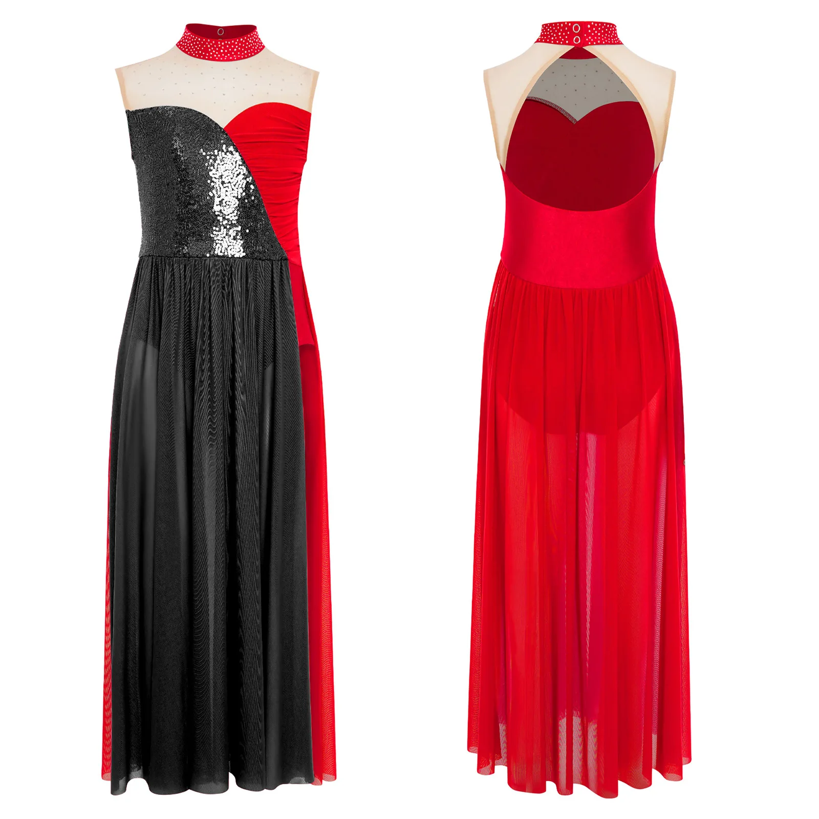 Sequin Skating Dress Girls Festival Costumes Ballet Dance Leotard Dress Rhythmic Gymnastic Leotard Modern Lyrical Dress