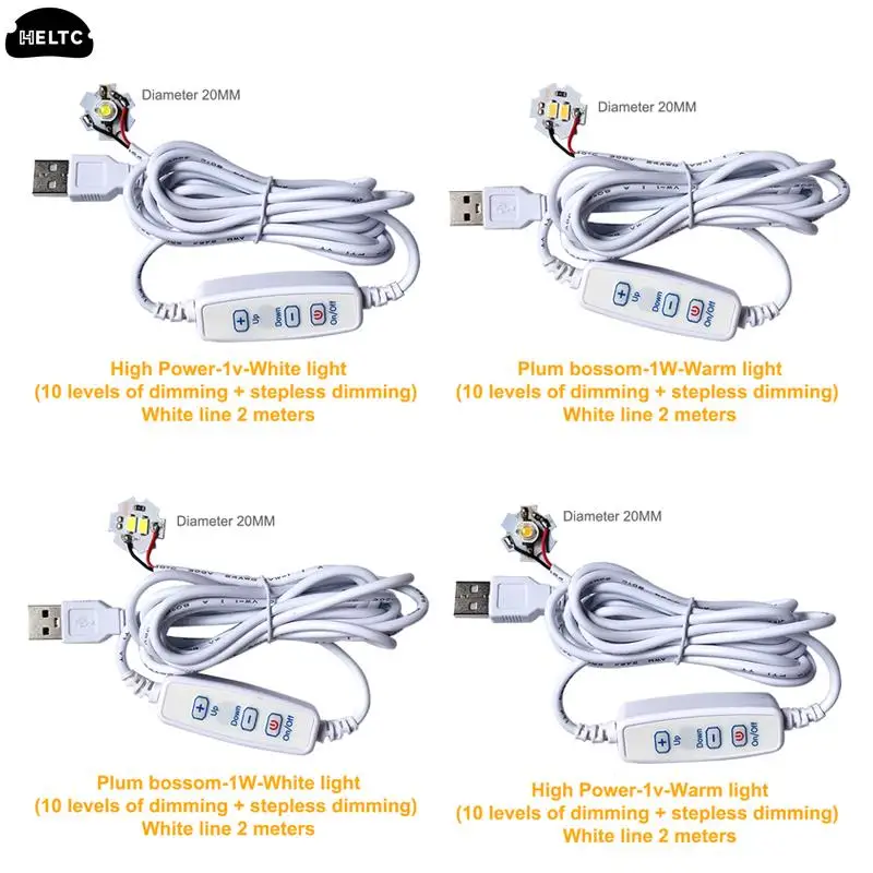 USB bianco DC 5V chip LED dimmerabili 5730 SMD lampada a LED luce fai da te lampadina a LED regolabile Dimmer apprendimento lampada ricaricabile