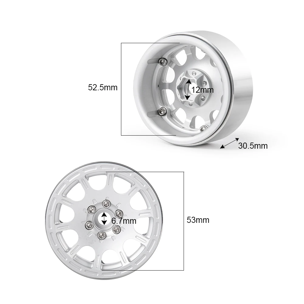 Mibidao 4pcs 2.2 "Metall Beadlock Radnaben felge für axial scx10 axi03007 trx4 TRX-6 rr10 wraith d90 rc Raupen wagen