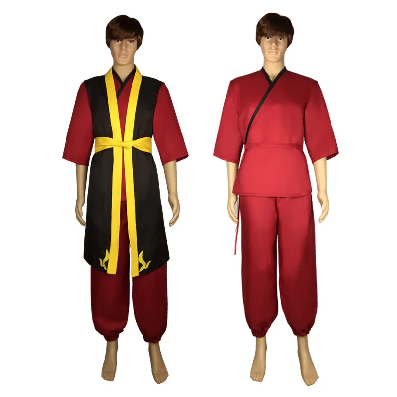 Aang Zuko Cosplay Costume pour la fête d'Halloween, Avatar, le dernier maître de l'air, uniforme du prince du roi, chaussures d'anime, perruque