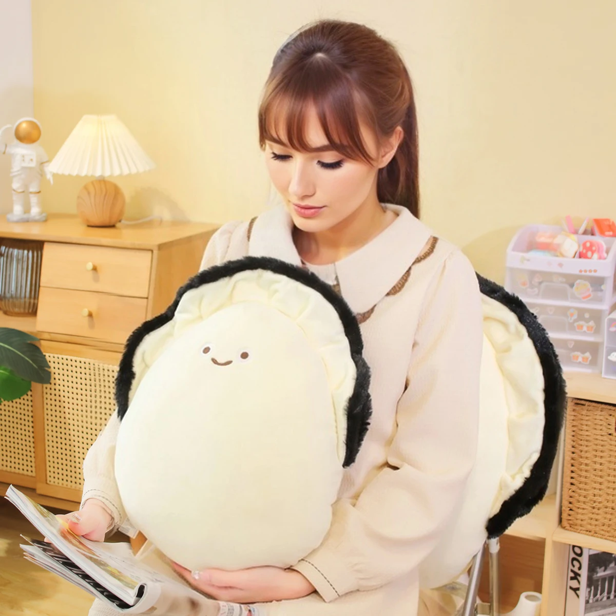 

Милая мягкая подушка в форме устрицы, креативное украшение для дома, плюшевая игрушка, плюшевая хлопковая кукла, кукла из мягкой кожи, подарок на день рождения