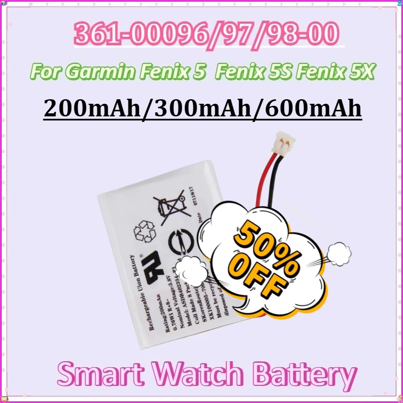 

361-00097-00 361-00096-00 361-00098-00 New Replacement Smart Watch Battery for Garmin Fenix 5 Fenix 5S Fenix 5X Battery